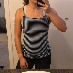 Periwinkle and Black striped tank
